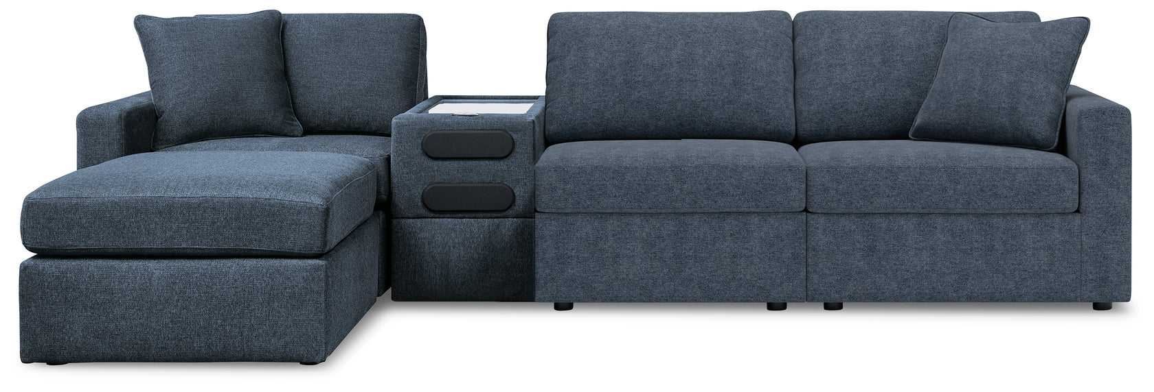Modmax 4-Piece Sectional with Ottoman in Ink from Ashley - Luna Furniture