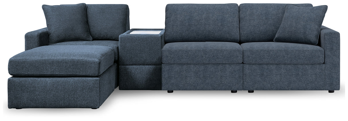 Modmax 4-Piece Sectional with Ottoman in Ink from Ashley - Luna Furniture