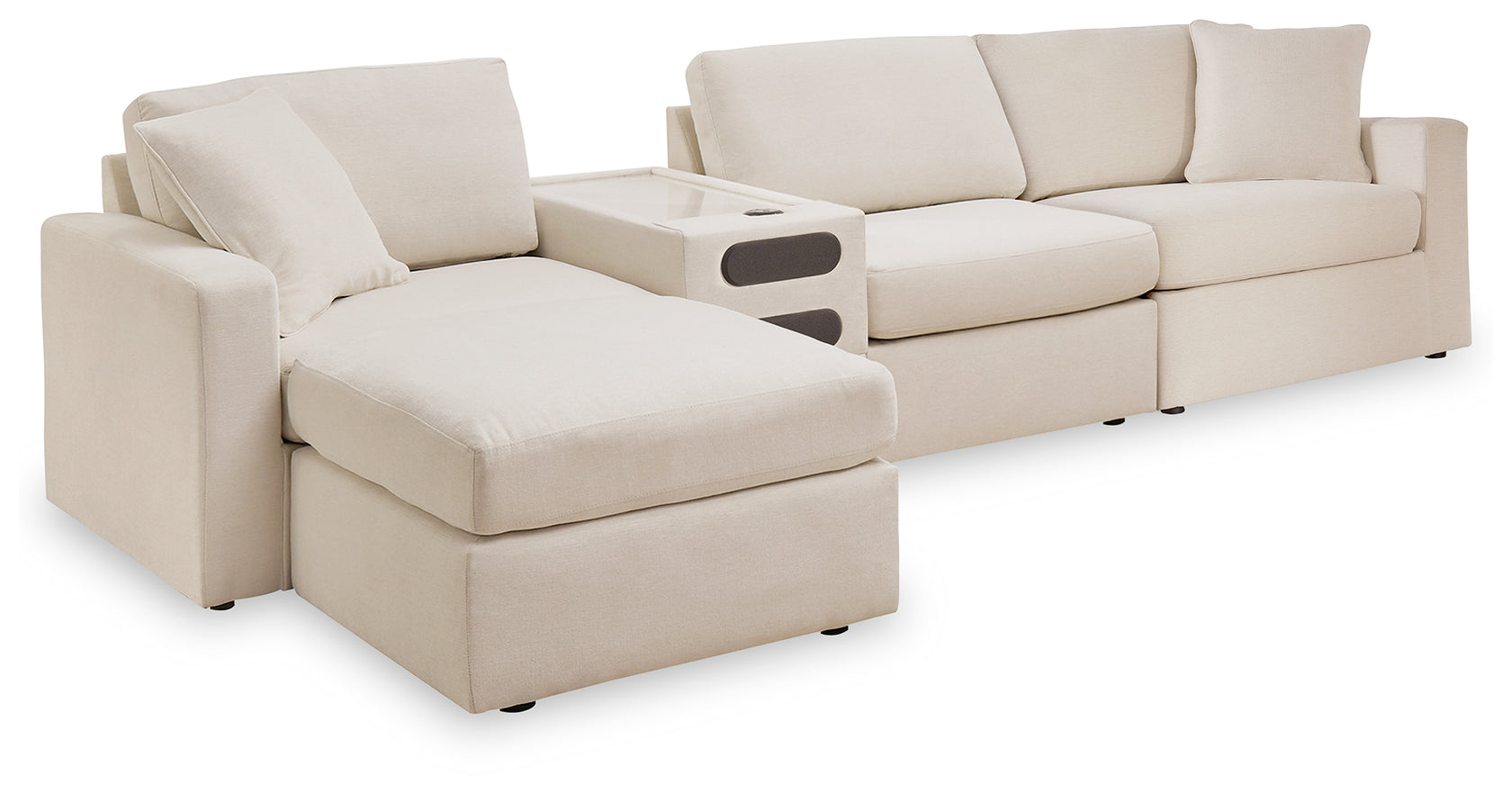 Modmax 4-Piece Sectional with Ottoman in Oyster from Ashley - Luna Furniture