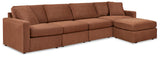 Modmax 4-Piece Sectional with Ottoman in Spice from Ashley - Luna Furniture