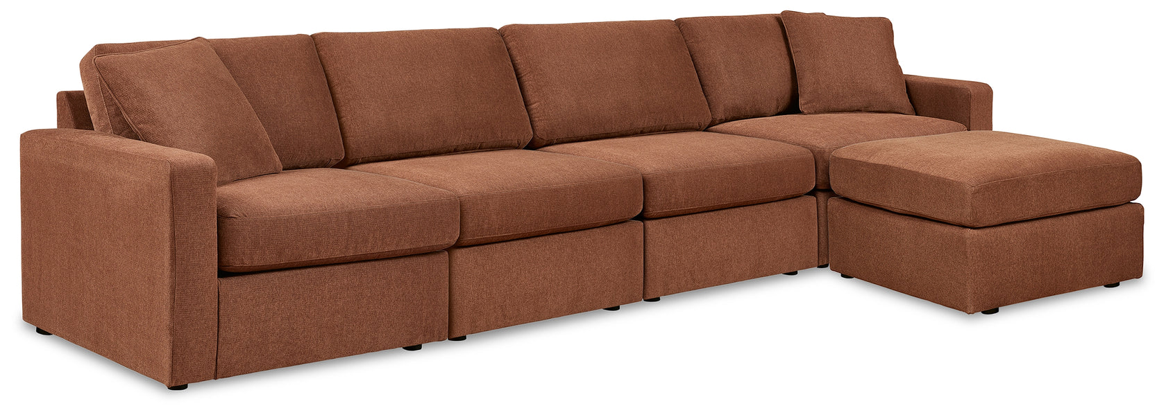 Modmax 4-Piece Sectional with Ottoman in Spice from Ashley - Luna Furniture