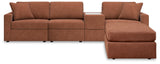 Modmax 4-Piece Sectional with Ottoman in Spice from Ashley - Luna Furniture