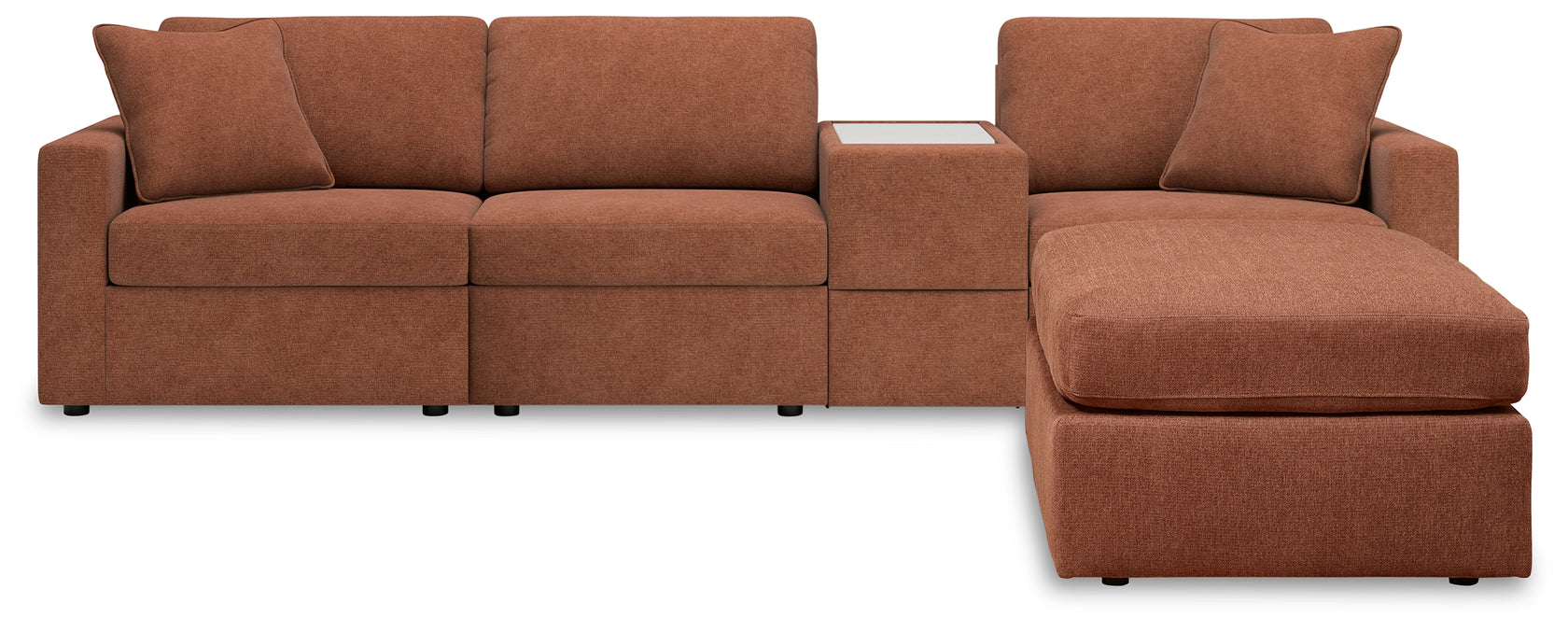 Modmax 4-Piece Sectional with Ottoman in Spice from Ashley - Luna Furniture