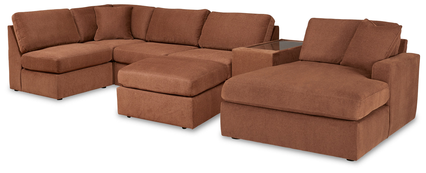 Modmax 6-Piece Sectional with Ottoman in Spice from Ashley - Luna Furniture