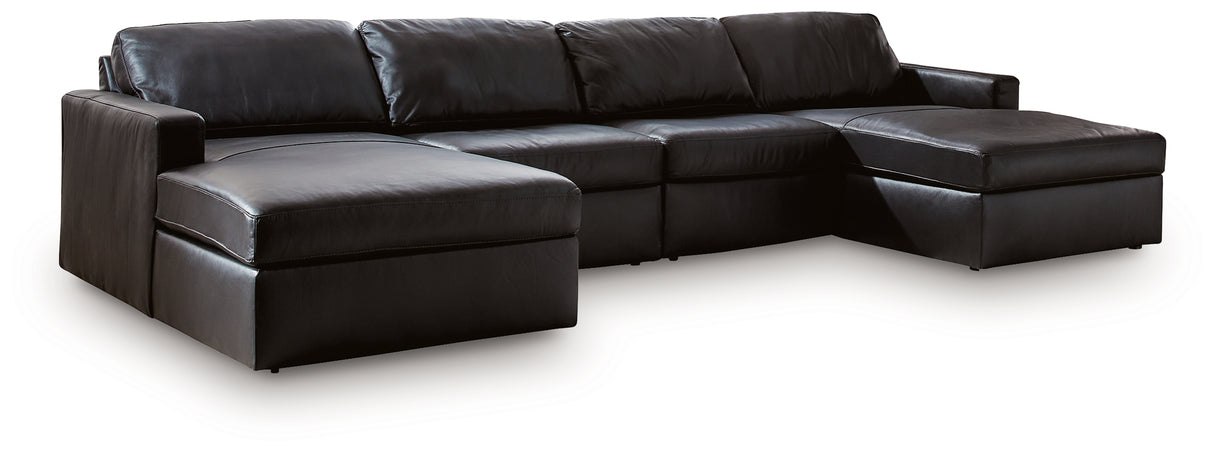 ModMax II Black 4-Piece Double Chaise Sectional from Ashley - Luna Furniture