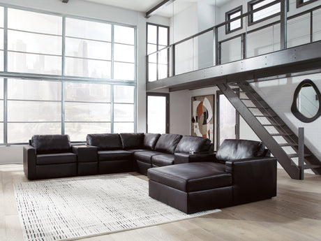 ModMax II Black 8-Piece Sectional with RAF Chaise and Storage Consoles from Ashley - Luna Furniture