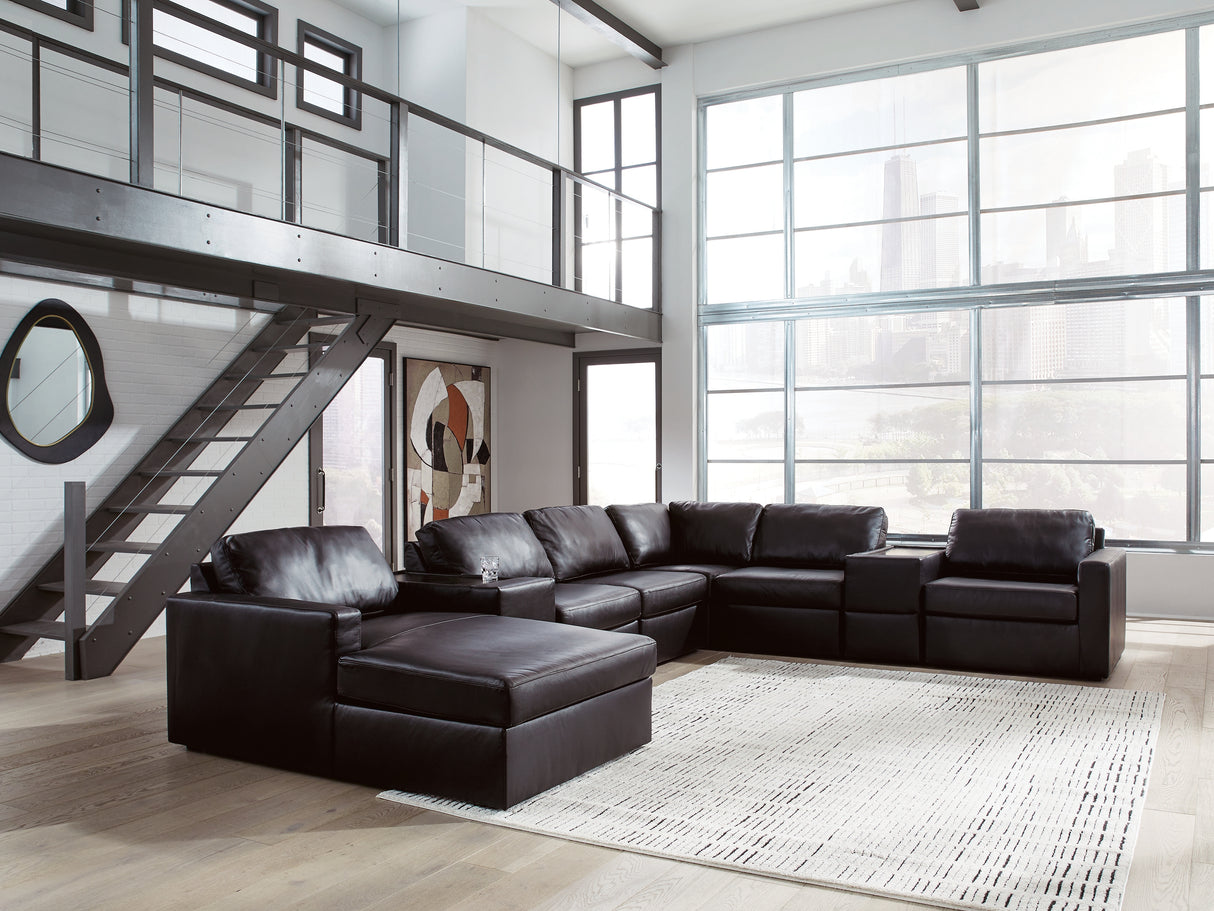 ModMax II Black 8-Piece Sectional with LAF Chaise and Storage Consoles from Ashley - Luna Furniture