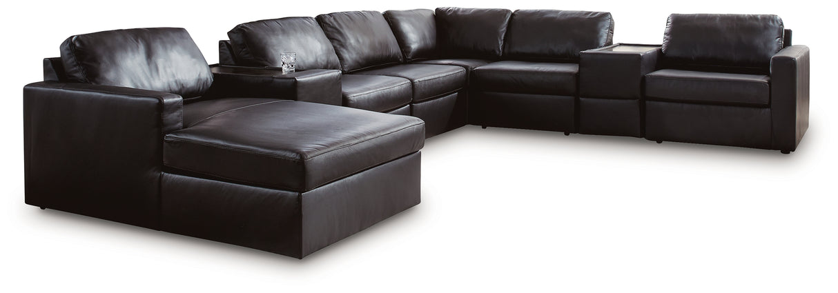 ModMax II Black 8-Piece Sectional with LAF Chaise and Storage Consoles from Ashley - Luna Furniture