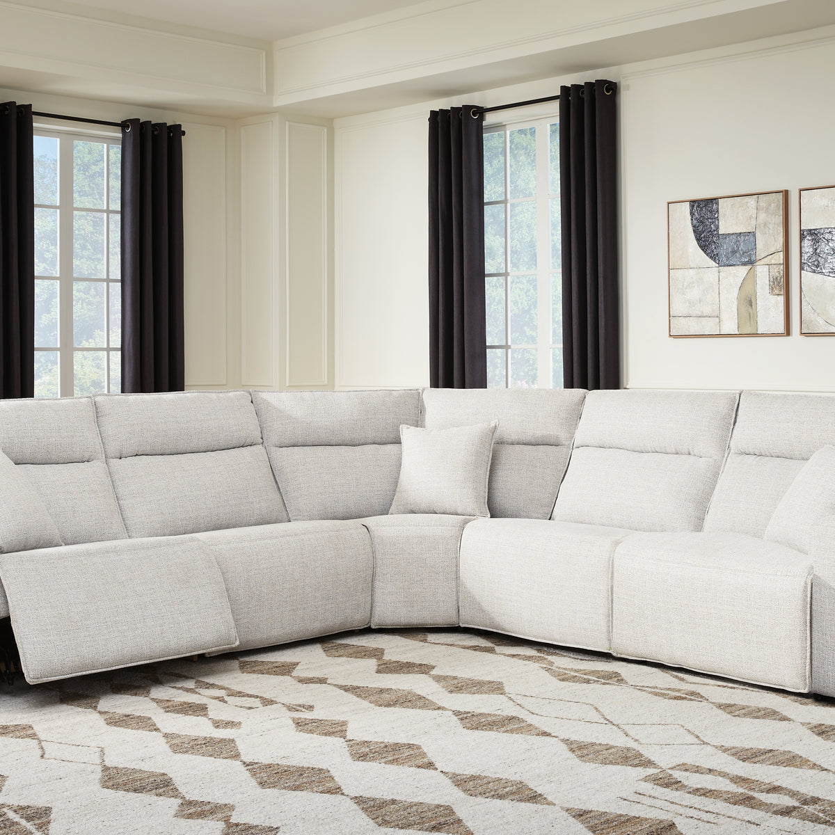 Ashley ModMax II Stone 5-Piece Power Reclining Sectional – Luna Furniture