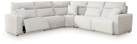 ModMax II Stone 5-Piece Power Reclining Sectional from Ashley - Luna Furniture