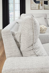 ModMax II Stone 6-Piece Power Reclining Sectional with Chaise and Console from Ashley - Luna Furniture