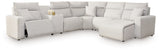 ModMax II Stone 6-Piece Power Reclining Sectional with Chaise and Console from Ashley - Luna Furniture