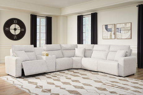 ModMax II Stone 6-Piece Reclining Sectional with Console from Ashley - Luna Furniture