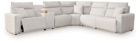 ModMax II Stone 6-Piece Reclining Sectional with Console from Ashley - Luna Furniture