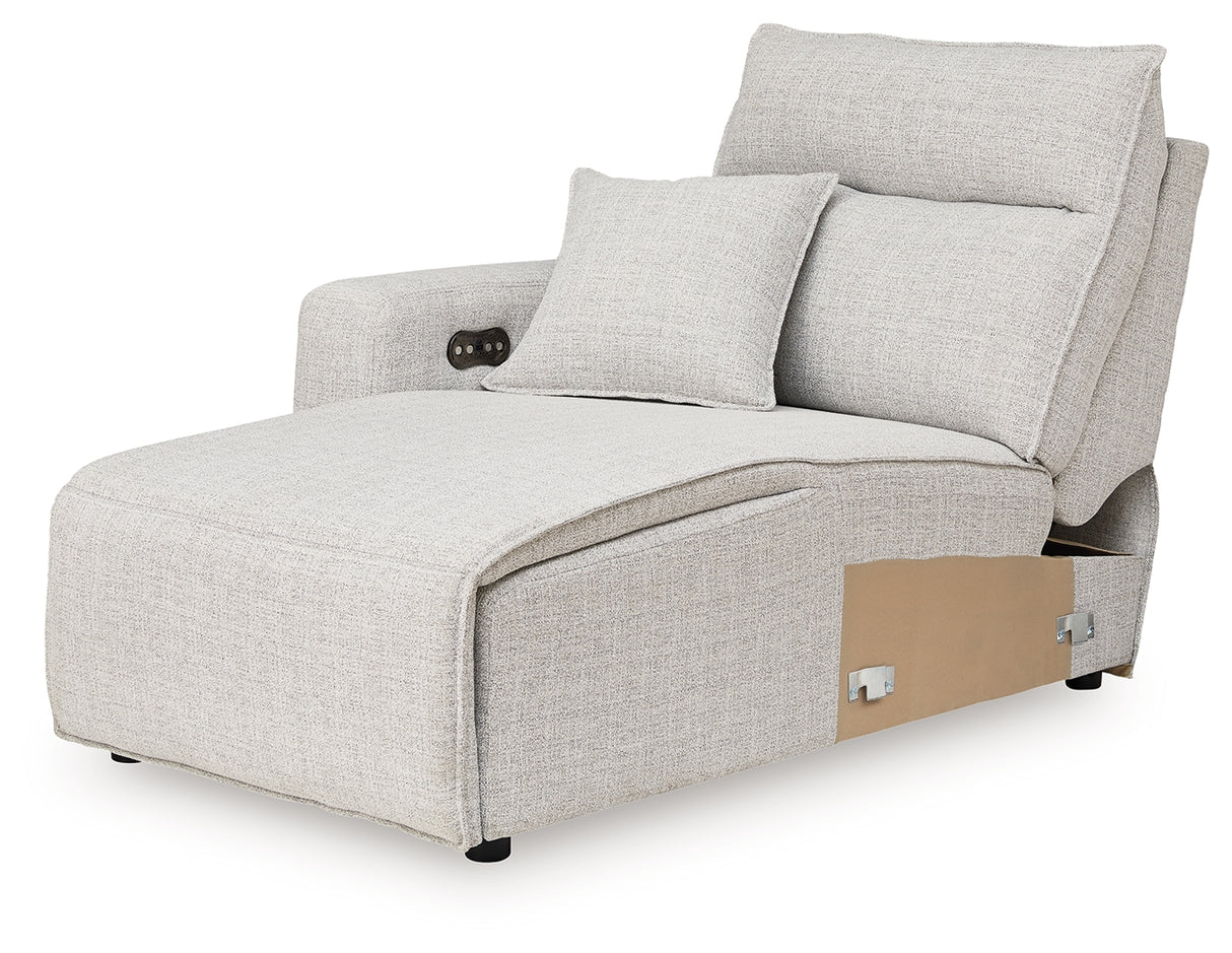 ModMax II Stone Left-Arm Facing Power Chaise from Ashley - Luna Furniture