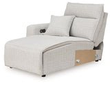 ModMax II Stone Left-Arm Facing Power Chaise from Ashley - Luna Furniture