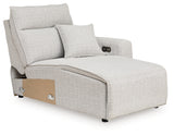 ModMax II Stone Right-Arm Facing Power Chaise from Ashley - Luna Furniture