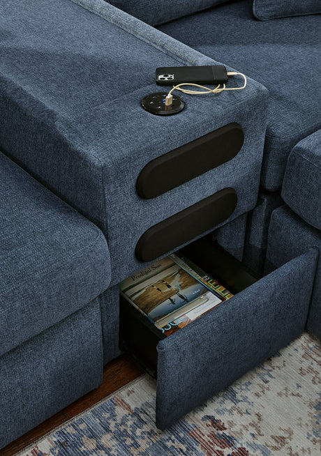 Modmax Ink 7-Piece Sectional with Audio Console from Ashley - Luna Furniture
