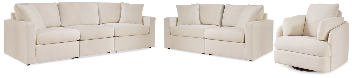 Modmax Oyster 3-Piece Sectional Sofa, 2-Piece Sectional Loveseat and Swivel Glider Recliner from Ashley - Luna Furniture