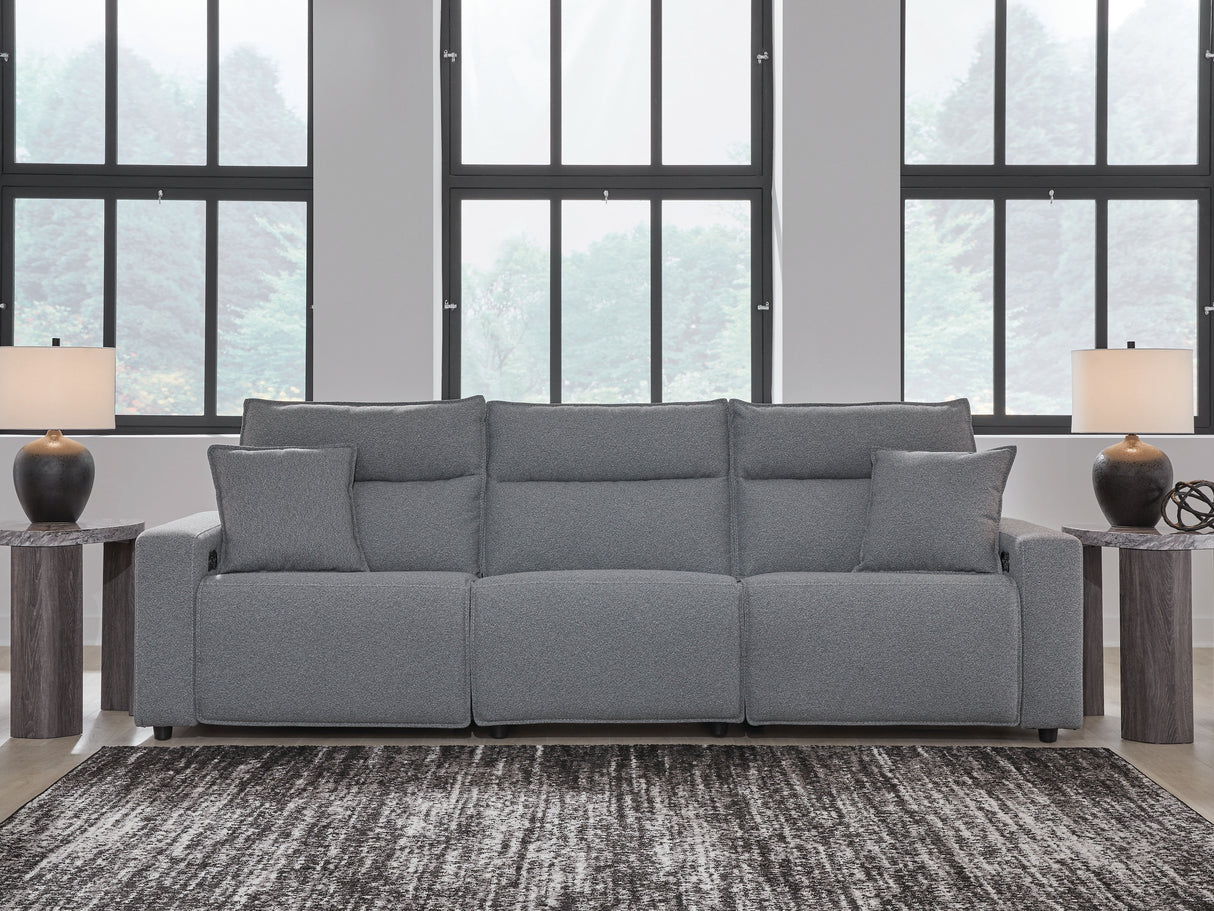 Modmax II Salt and Pepper 3-Piece Power Reclining Modular Sectional Sofa from Ashley - Luna Furniture