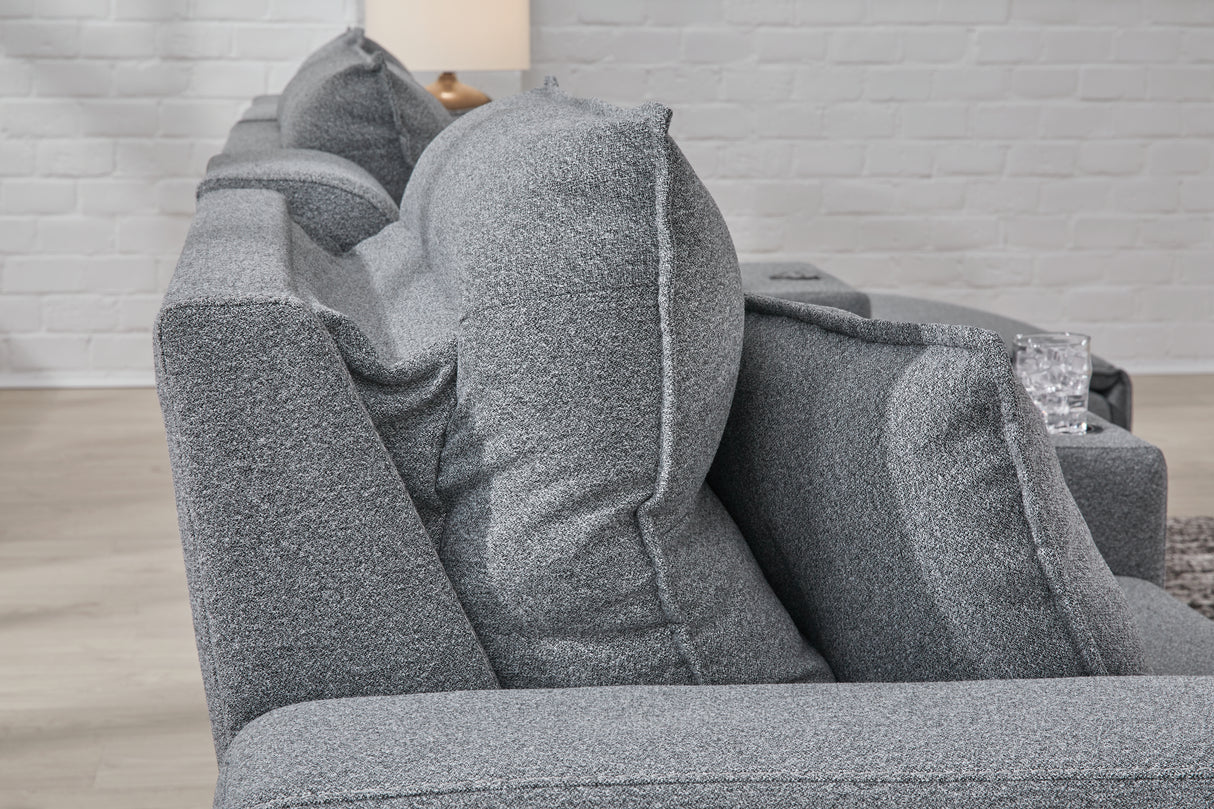 Modmax II Salt and Pepper 3-Piece Power Reclining Sectional from Ashley - Luna Furniture