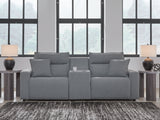 Modmax II Salt and Pepper 3-Piece Power Reclining Loveseat with Console from Ashley - Luna Furniture