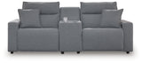 Modmax II Salt and Pepper 3-Piece Power Reclining Loveseat with Console from Ashley - Luna Furniture