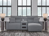 Modmax II Salt and Pepper 3-Piece Power Reclining Sectional with Chaise from Ashley - Luna Furniture