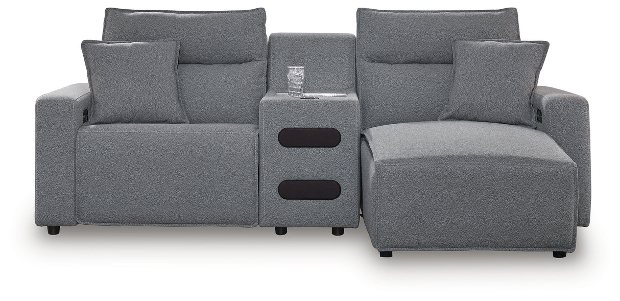 Modmax II Salt and Pepper 3-Piece Power Reclining Sectional with Chaise from Ashley - Luna Furniture