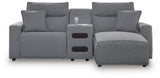 Modmax II Salt and Pepper 3-Piece Power Reclining Sectional with Chaise from Ashley - Luna Furniture