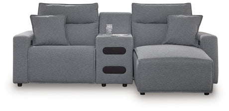 Modmax II Salt and Pepper 3-Piece Power Reclining Sectional with Chaise from Ashley - Luna Furniture