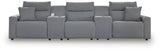 Modmax II Salt and Pepper 5-Piece Power Reclining Sectional with 2 Consoles from Ashley - Luna Furniture