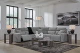 Modmax II Salt and Pepper 5-Piece L-Shape Power Reclining Sectional from Ashley - Luna Furniture