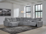 Modmax II Salt and Pepper 6-Piece Power Reclining Sectional with Chaise from Ashley - Luna Furniture