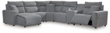 Modmax II Salt and Pepper 6-Piece Power Reclining Sectional with Chaise from Ashley - Luna Furniture