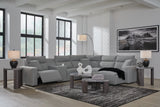 Modmax II Salt and Pepper 6-Piece Power Reclining Sectional with Chaise from Ashley - Luna Furniture