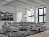 Modmax II Salt and Pepper 7-Piece Power Reclining Sectional with Chaise from Ashley - Luna Furniture