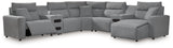 Modmax II Salt and Pepper 7-Piece Power Reclining Sectional with Chaise from Ashley - Luna Furniture