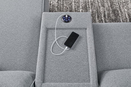 Modmax II Salt and Pepper 7-Piece Power Reclining Sectional with Chaise from Ashley - Luna Furniture