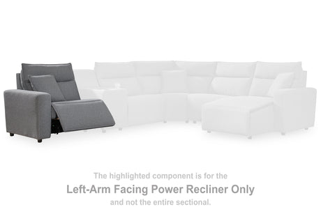 Modmax II Salt and Pepper Left-Arm Facing Power Recliner from Ashley - Luna Furniture