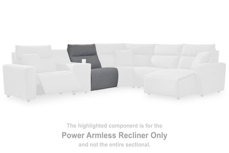 Modmax Salt and Pepper Power Armless Recliner from Ashley - Luna Furniture