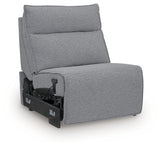 Modmax Salt and Pepper Power Armless Recliner from Ashley - Luna Furniture