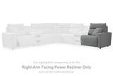 Modmax II Salt and Pepper Right-Arm Facing Power Recliner from Ashley - Luna Furniture