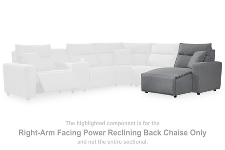Modmax II Salt and Pepper Right-Arm Facing Press Back Power Chaise from Ashley - Luna Furniture