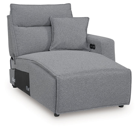 Modmax II Salt and Pepper Right-Arm Facing Press Back Power Chaise from Ashley - Luna Furniture