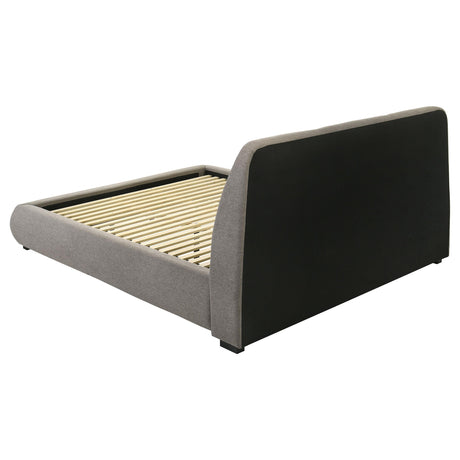 Mokena Taupe 46-inch Upholstered Eastern King Platform Bed from Coaster - Luna Furniture