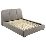 Mokena Taupe 46-inch Upholstered Queen Platform Bed from Coaster - Luna Furniture