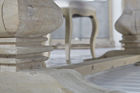 Monastery Extension Dining Table in Smoke Gray Pine from Essentials For Living - Luna Furniture