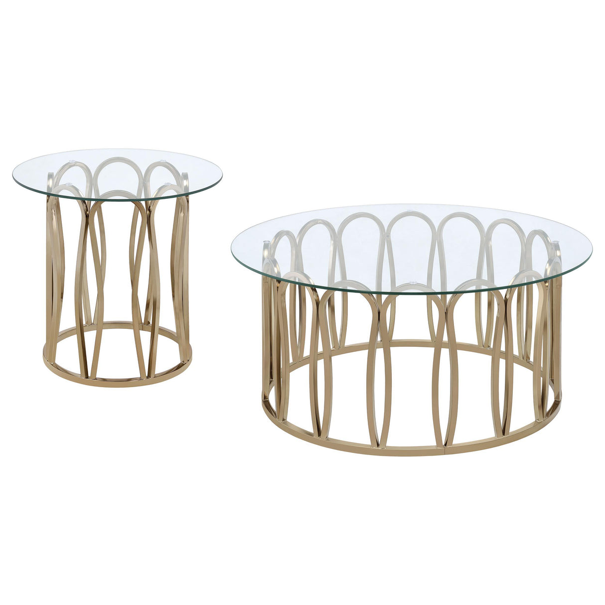 Monett Chocolate Chrome 2-Piece Coffee and End Table Set from Coaster - Luna Furniture