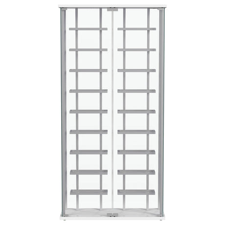 Montara Chrome Tempered Glass Wine Storage Display Curio Cabinet with LED Lighting from Coaster - Luna Furniture